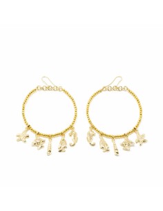 Ladies' Earrings Shabama Formentor Brass gold-plated 6 cm