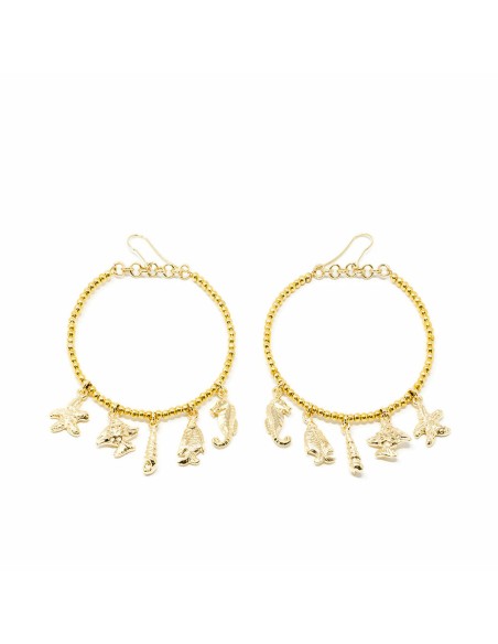 Ladies' Earrings Shabama Formentor Brass gold-plated 6 cm