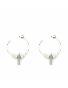 Ladies' Earrings Shabama Lao Brass gold-plated Beads 4 cm