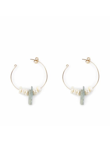 Ladies' Earrings Shabama Lao Brass gold-plated Beads 4 cm