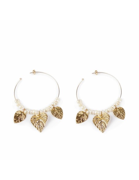Ladies' Earrings Shabama Coron Brass gold-plated Beads 4 cm