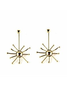 Ladies' Earrings Shabama Sun Brass gold-plated 7 cm