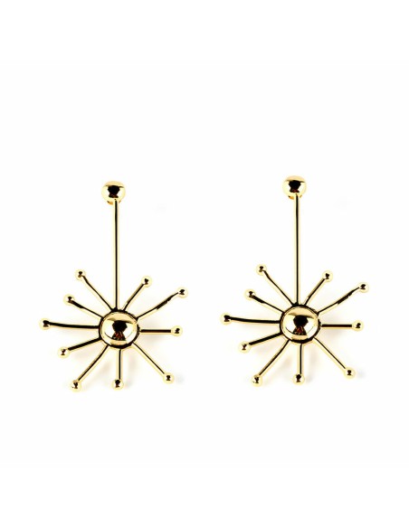 Ladies' Earrings Shabama Sun Brass gold-plated 7 cm