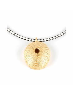 Ladies' Necklace Shabama Trenc Luxe Brass Flash gold-plated Leather 38 cm