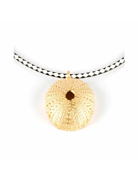 Ladies' Necklace Shabama Trenc Luxe Brass Flash gold-plated Leather 38 cm