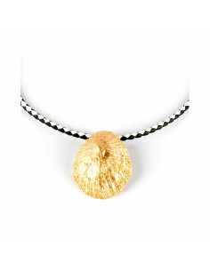 Ladies' Necklace Shabama Calobra Luxe Brass Flash gold-plated Leather 38 cm