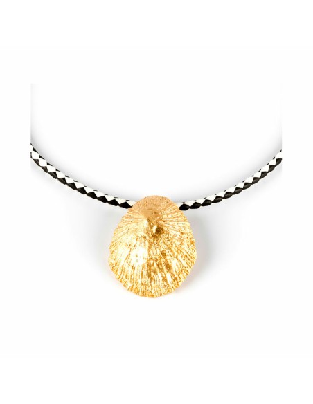 Ladies' Necklace Shabama Calobra Luxe Brass Flash gold-plated Leather 38 cm