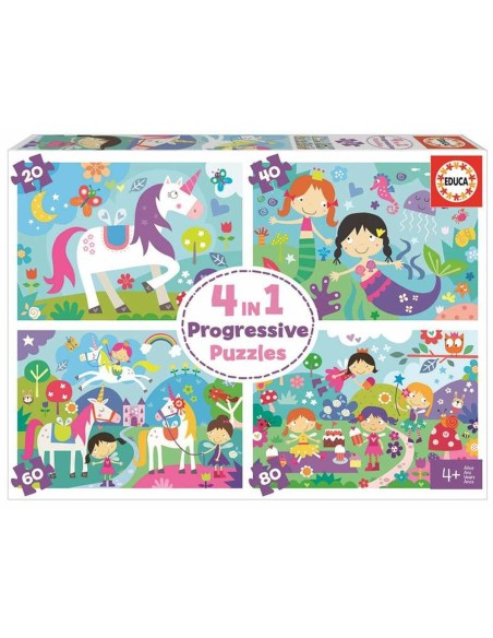 4-Puzzle Set Educa 18905 Fantasy