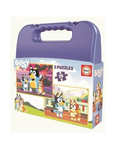 2-Puzzle Set Bluey Briefcase 20 Pieces