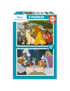 2-Puzzle Set Disney Lion King and Lady and the Tramp 48 Pieces