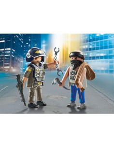 Playset Playmobil 71505 Police Officer Thief 9 Pieces 2