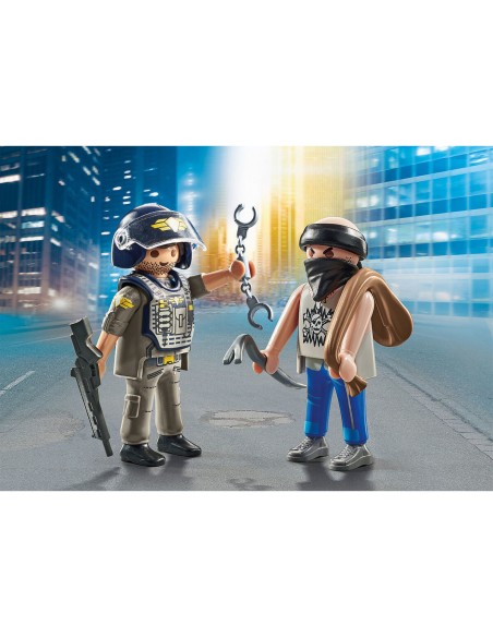 Playset Playmobil 71505 Police Officer Thief 9 Pieces
