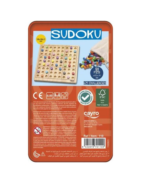 Sudoku Cayro 18 x 18 x 1,2 cm 81 Pieces