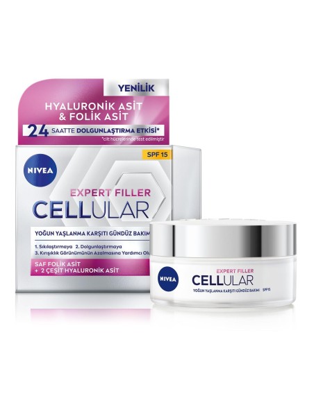 Moisturising Day Cream Nivea Hyaluron And Cell Filler 50 ml Spf 15