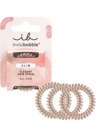 Rubber Hair Bands Invisibobble   Bronze (3 Units)
