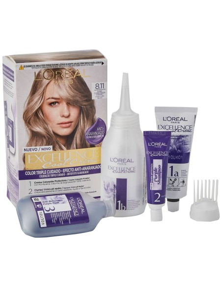 Permanent Colour Creme L'Oreal Make Up Excellence 8,11 Light Ash Blonde 192 ml