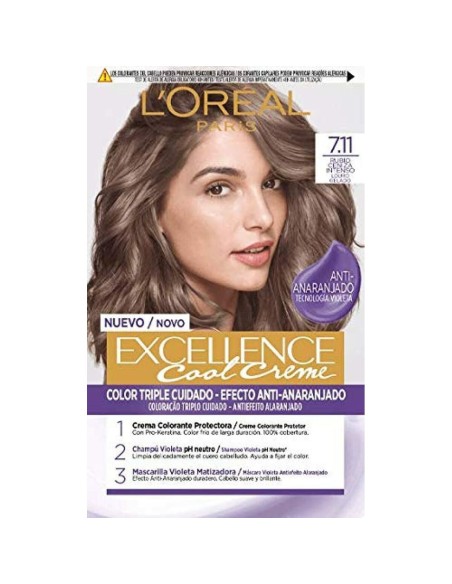 Permanent Colour Creme L'Oreal Make Up Excellence Cool Creme Intense Ash Blonde 7,11