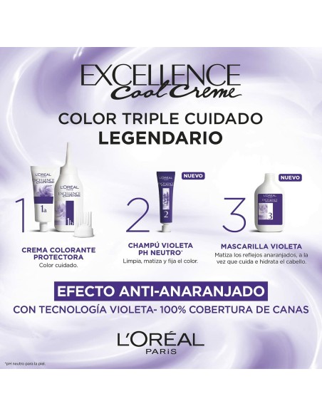 Permanent Colour Creme L'Oreal Make Up Excellence Cool Creme Intense Ash Blonde 7,11