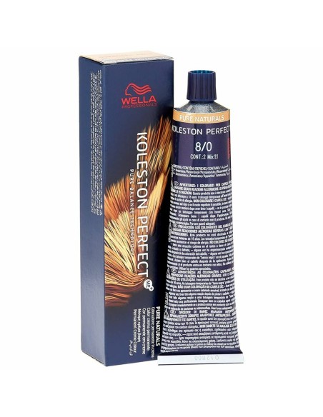 Permanent Dye Wella Koleston Perfect Pure Naturals Nº 8.0 60 ml