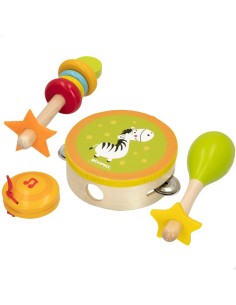 Set of toy musical instruments Woomax Wood 14,5 x 4,5 x 14,5 cm (4 Units) 2