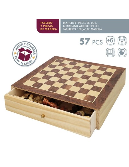 Chess and Checkers Board CB Games Wood Drawer (4 Units)