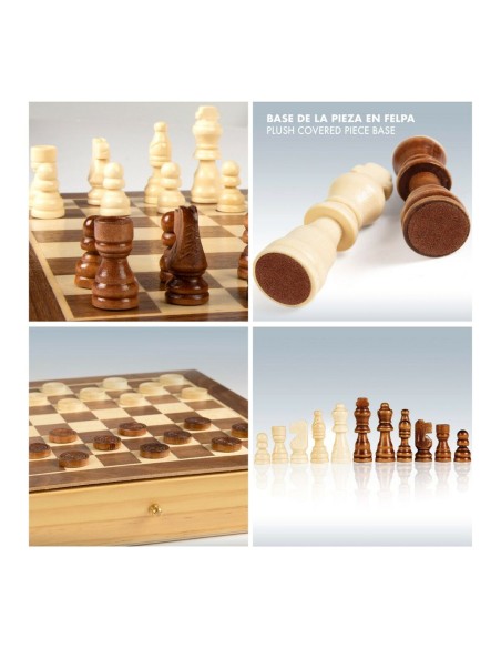 Chess and Checkers Board CB Games Wood Drawer (4 Units)