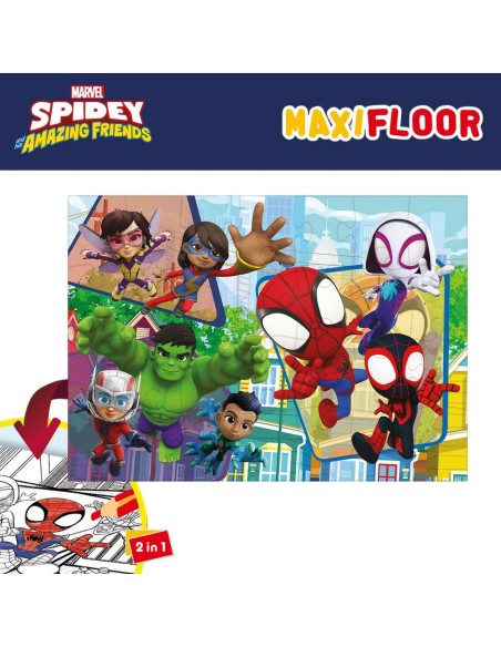 Child's Puzzle Spidey Double-sided 24 Pieces 70 x 1,5 x 50 cm (6 Units)