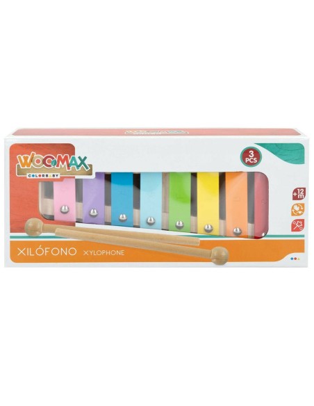 Xylophone Woomax Wood Metal 26 x 4,5 x 11,5 cm (6 Units)