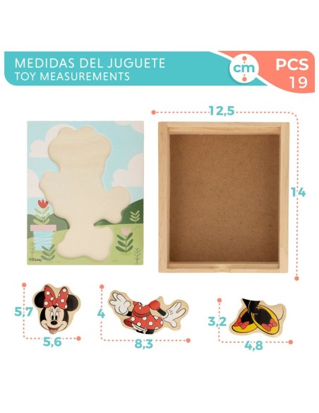 Child's Wooden Puzzle Disney + 2 Years 19 Pieces (12 Units)
