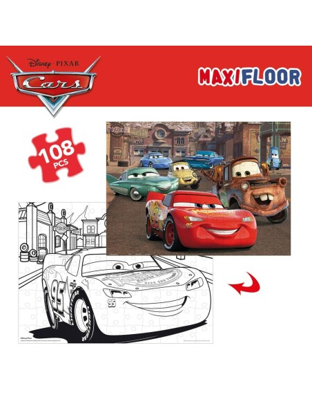 Child's Puzzle Cars Double-sided 108 Pieces 70 x 1,5 x 50 cm (6 Units)