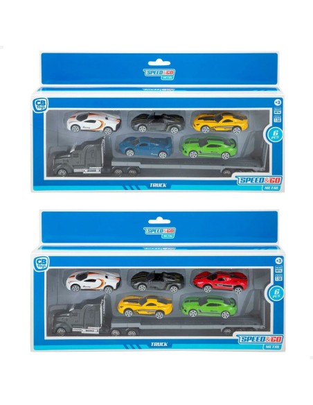 Truck Carrier and Cars Speed & Go 28 x 5 x 4,5 cm (12 Units)