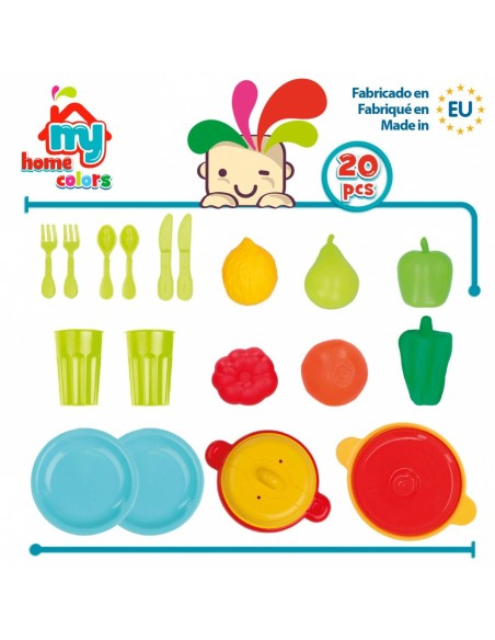 Toy Food Set Colorbaby Kitchenware and utensils 20 Pieces (12 Units)