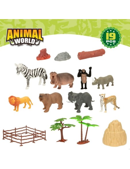 Animal figures Colorbaby 19 Pieces Jungle Plastic 14 x 6 x 5 cm (6 Units)
