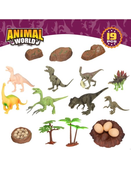Playset Colorbaby 19 Pieces 6 Units 17 x 9 x 6 cm Dinosaurs