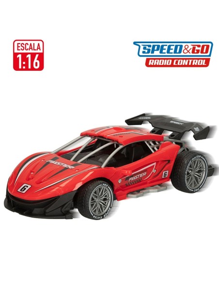 Remote-Controlled Car Speed & Go 22 x 7 x 11 cm 1:16 Red 6 Units