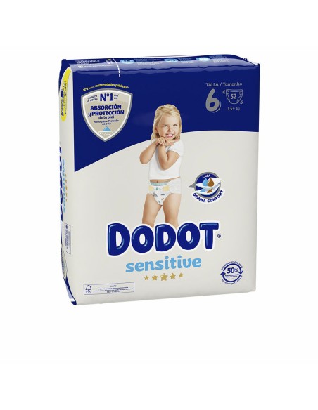 Disposable nappies Dodot Sensitive 6 +13 kg (32 Units)