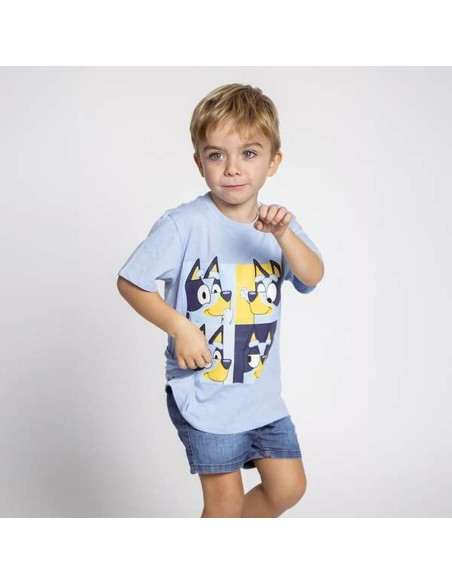 Child's Short Sleeve T-Shirt Bluey Light Blue 3 Years