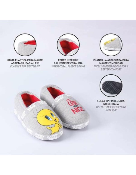 House Slippers Looney Tunes Light grey 30-31