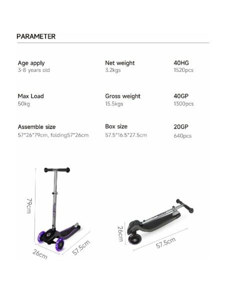 Scooter Ociotrends Eco Future Scooter Purple 3 wheels