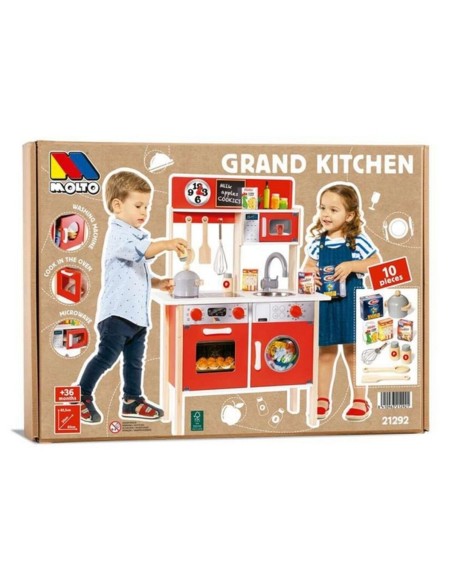 Toy kitchen Moltó 21292 Wood Red (10 pcs)
