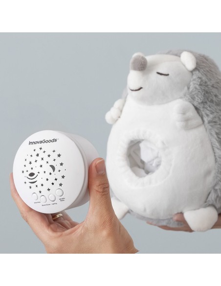 Hedgehog Soft Toy with White Noise and Nightlight Projector Spikey InnovaGoods