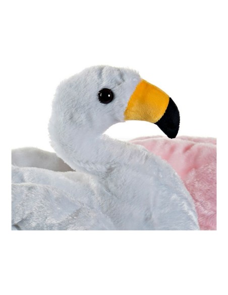 Fluffy toy DKD Home Decor White Pink Children's Pink flamingo 34 x 25 x 27 cm (2 Units)