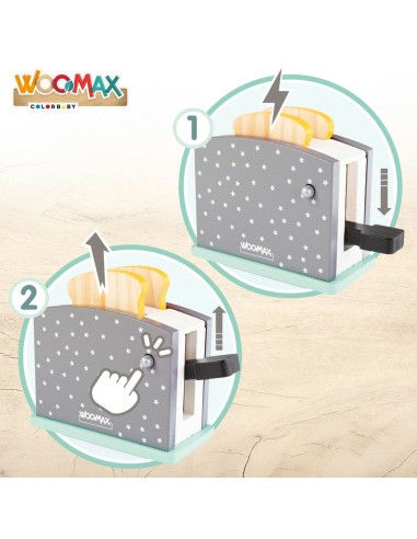 Toy toaster Woomax 8 Pieces 19,5 x 12,5 x 8 cm (4 Units)