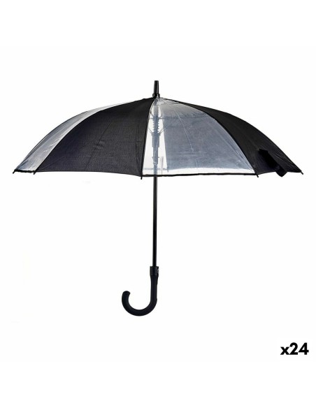 Umbrella Black Transparent Metal Cloth 96 x 96 x 84,5 cm (24 Units)