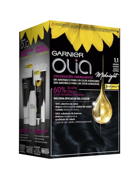 Permanent Dye Garnier Olia Ammonia-free Nº 1,10 Black Sapphire