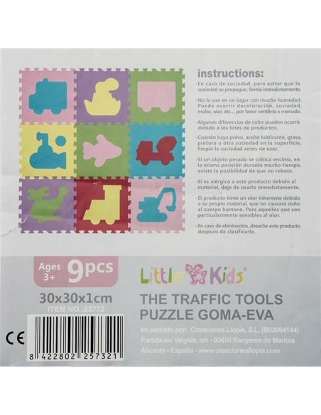Child's Puzzle 9 Pieces 30 x 30 x 1 cm Transporter