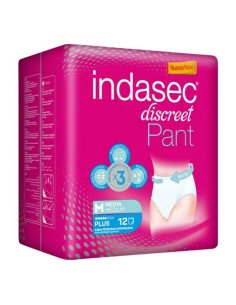 Incontinence Nappies Pant Plus Indasec Pant Plus (12 uds) 12 Units (Parapharmacy)