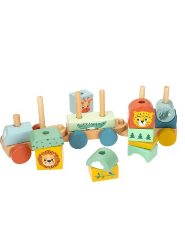 Train Woomax 33 x 11 x 7 cm animals (6 Units)