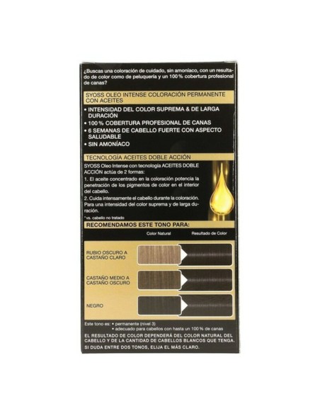 Permanent Dye   Syoss Olio Intense Ammonia-free Nº 1,10 Black Intense