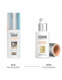 Sun Protection with Colour Isdin Fusion Water Magic Repair Spf 50 50 ml 2